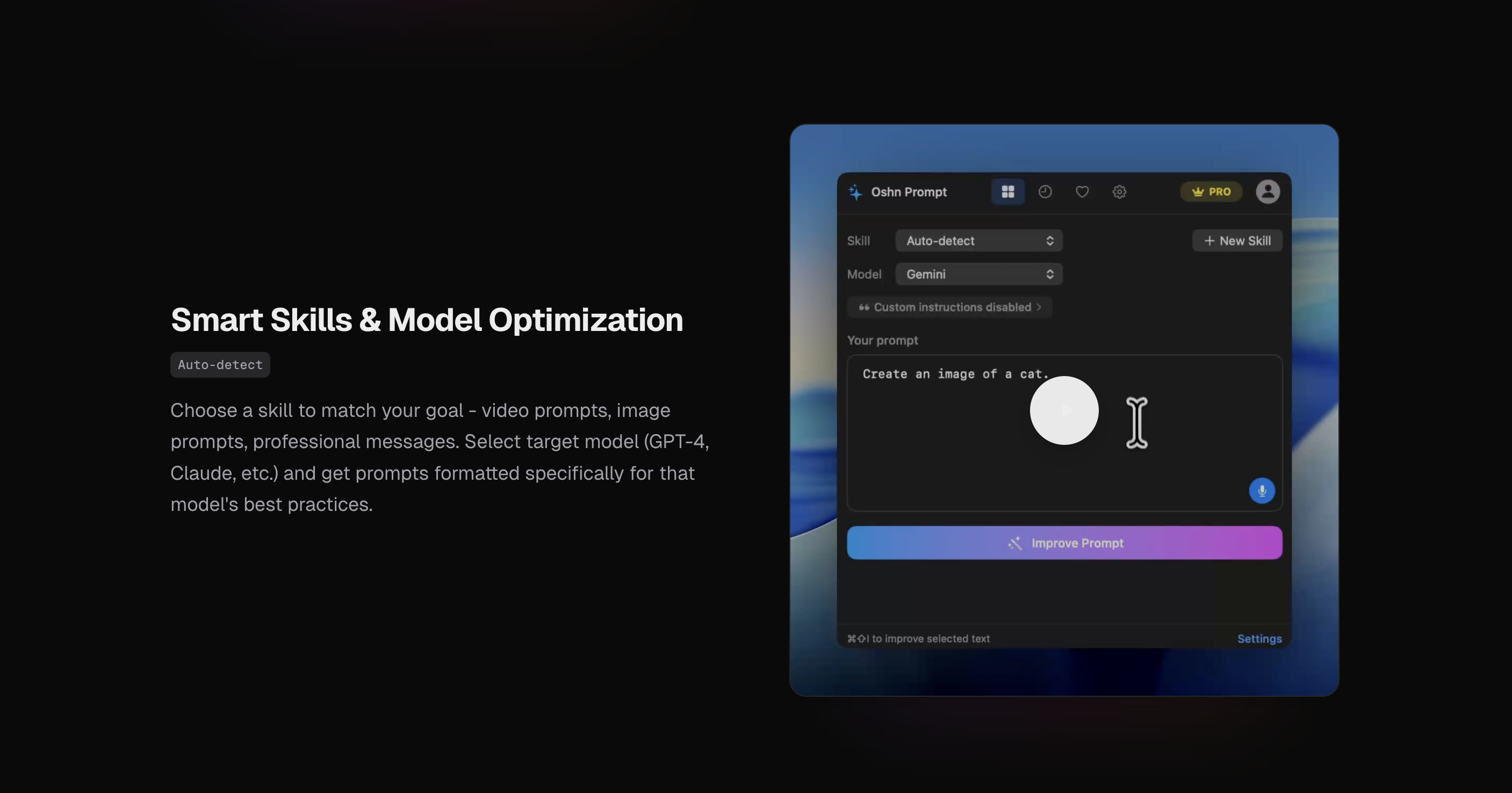 Prompt Assistant - Screenshot 5 showing product features and functionality