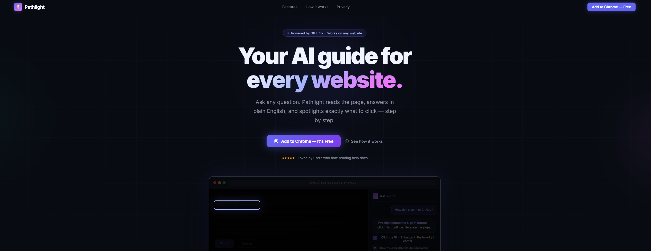 Pathlight: AI Guide for Any Website gallery image