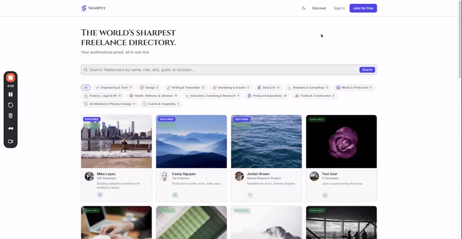 Sharply.me screenshot 1 (video preview)