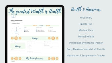 Health & Happiness Notion Template gallery image