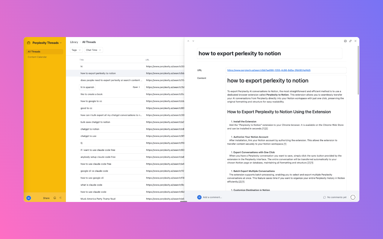 Perplexity to Airtable gallery image