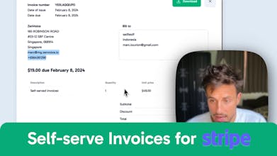 Quick and easy Stripe invoice setup process, without the need for coding, taking only one minute to complete