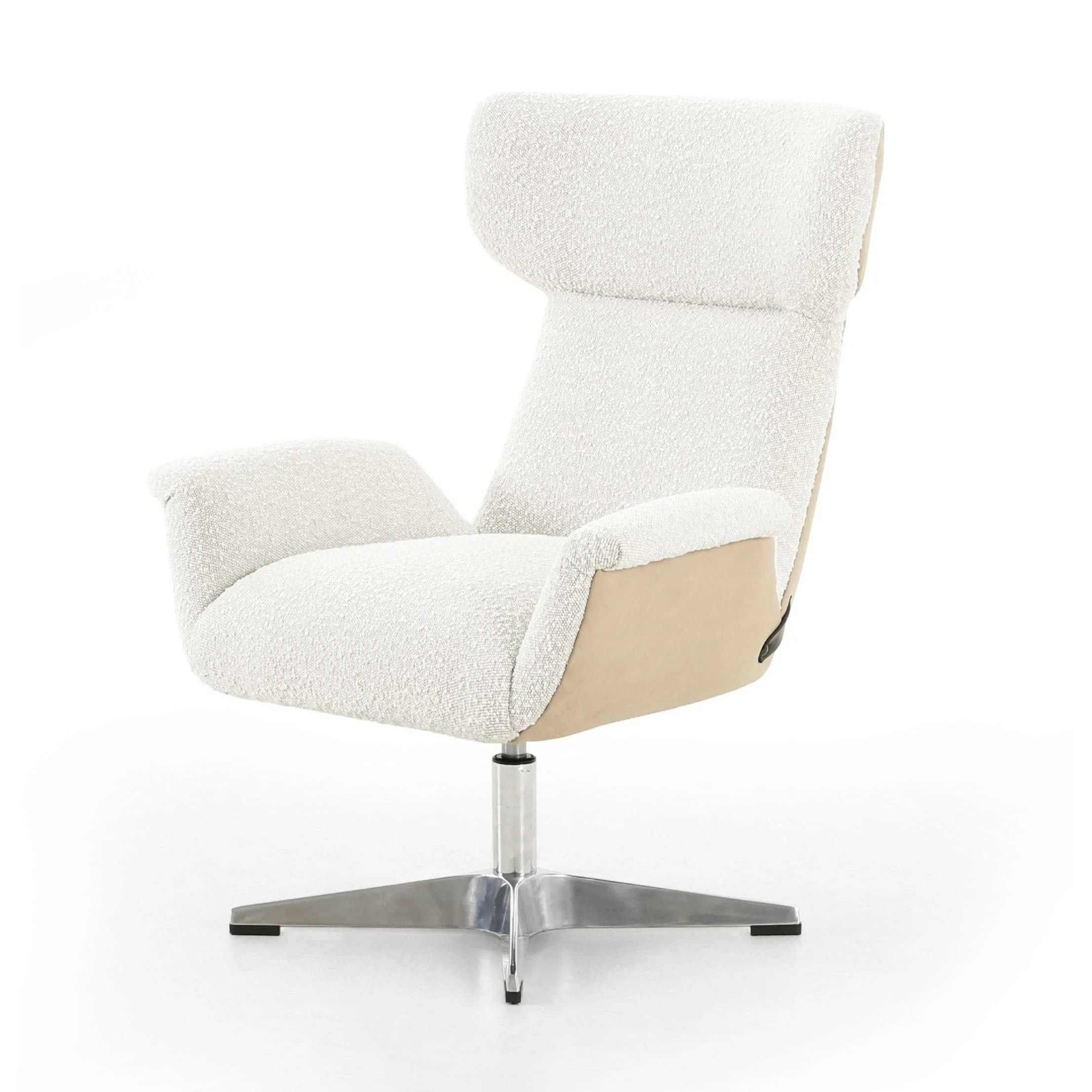 Avelino Ivory Boucle & Leather Chair