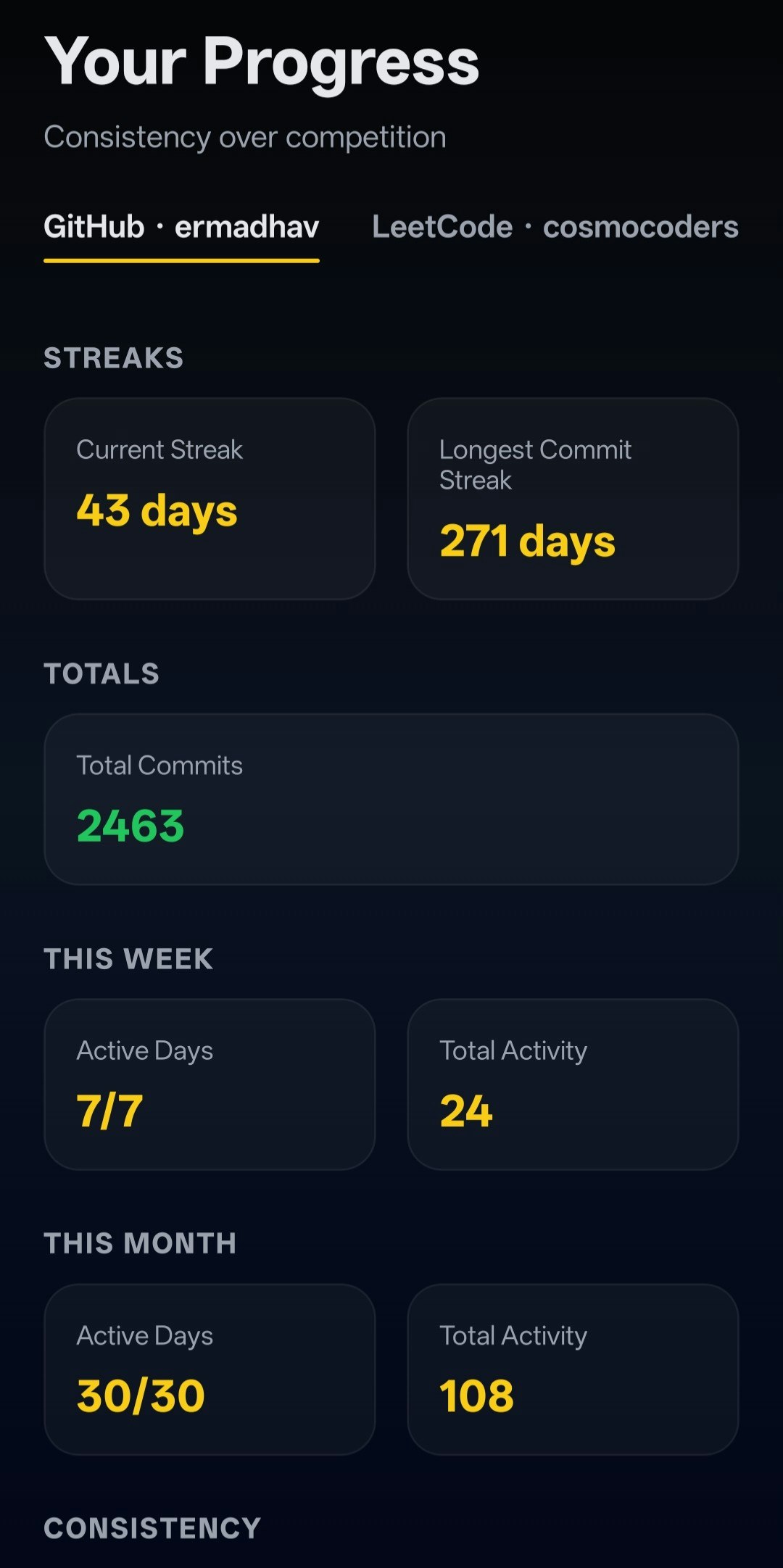 Dev Streaks - Screenshot 5 showing product features and functionality