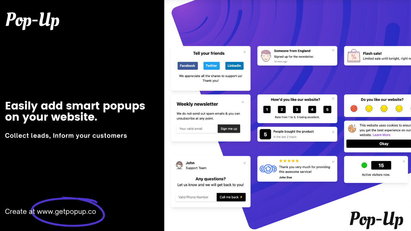 Collect User feedback & Convert leads.