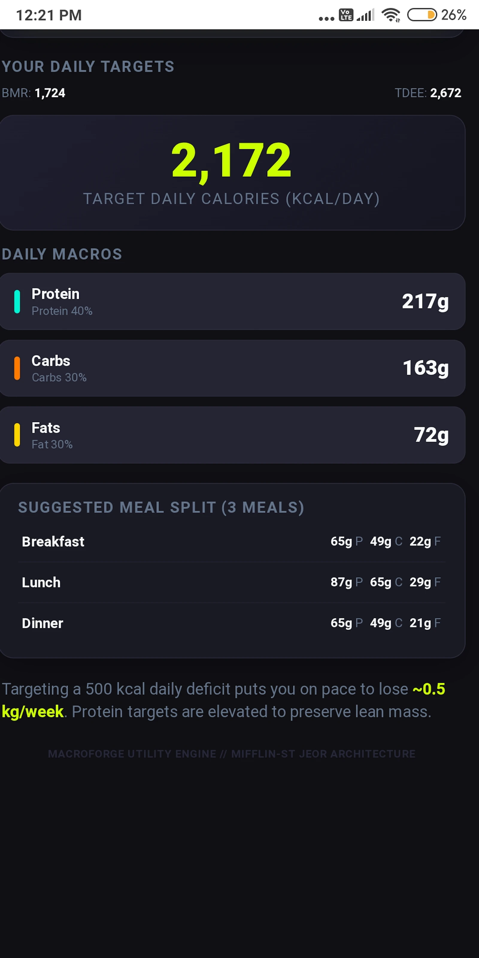 MacroForge // Precision Nutrition Engine screenshot 1