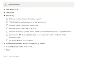 Moral Inventory template gallery image