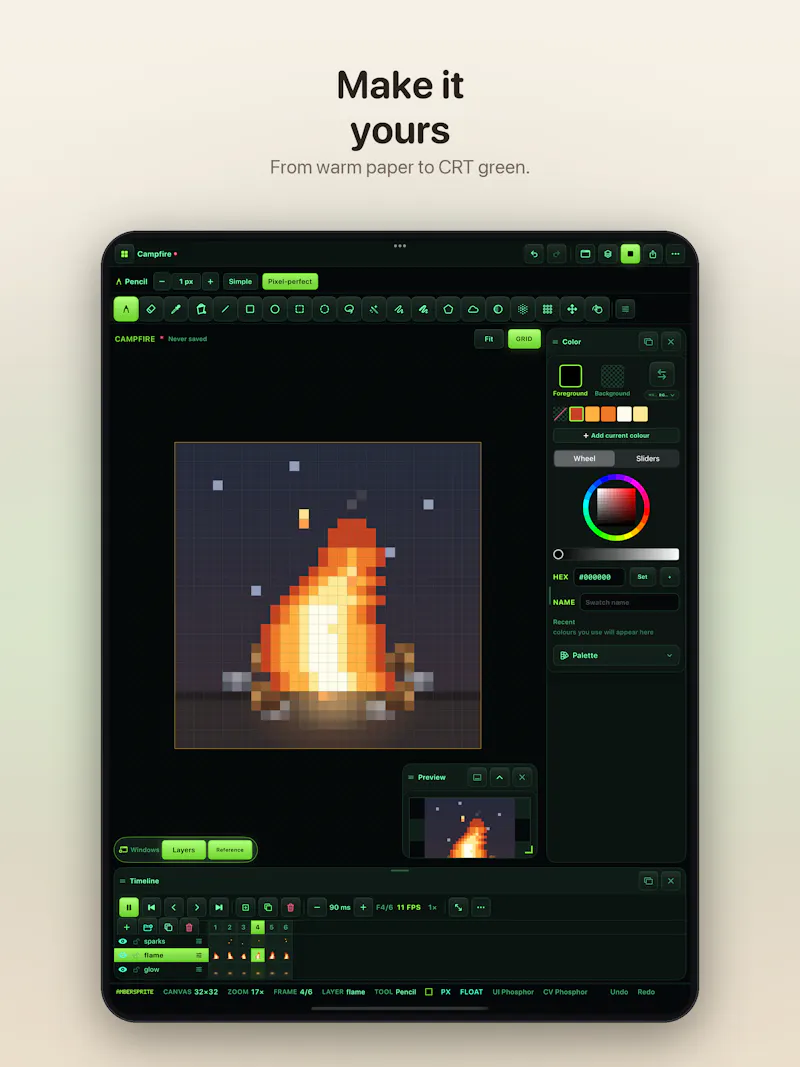 Ambersprite — Pixel Art Studio for iPad screenshot 3