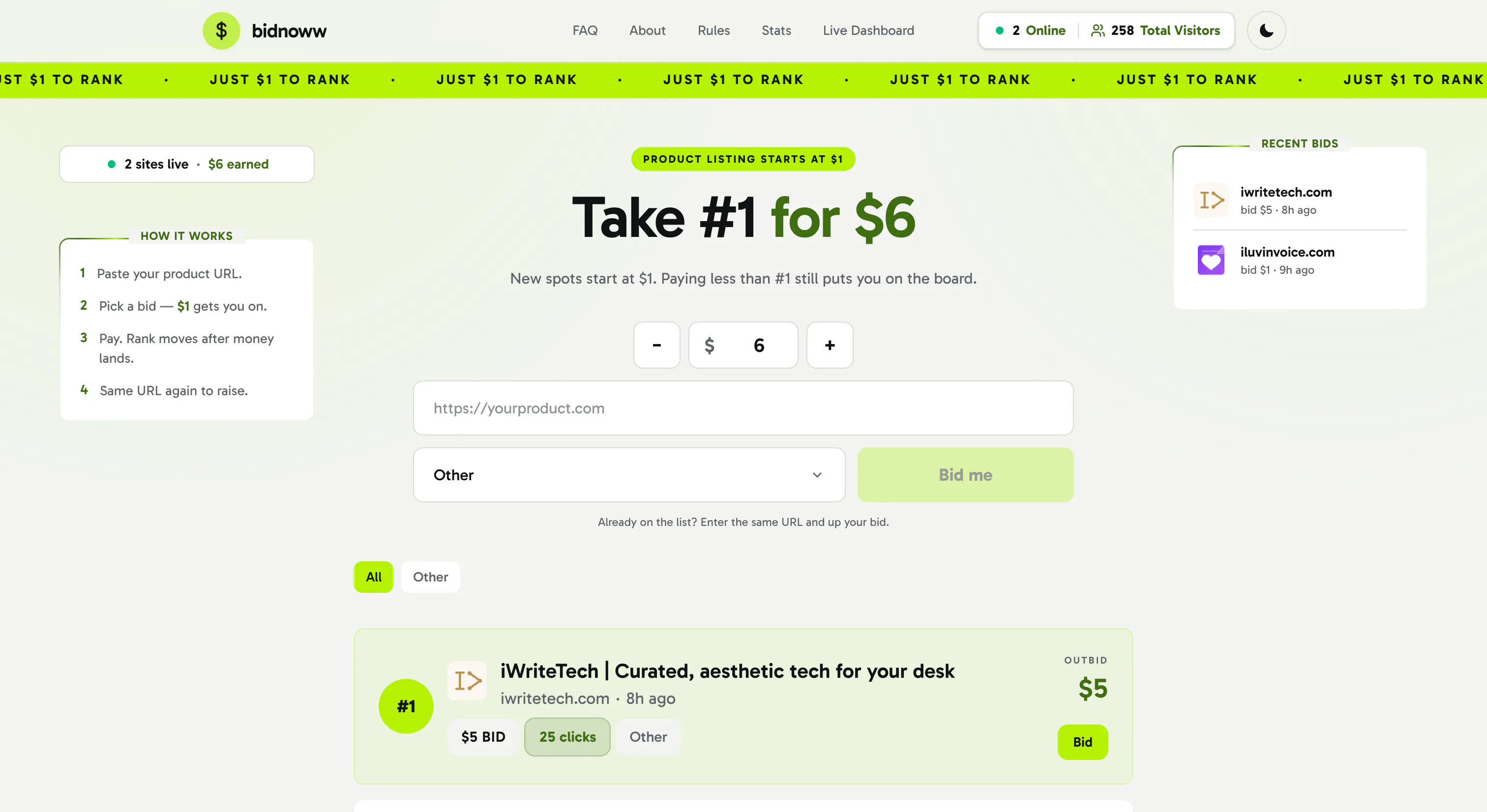 Bidnoww — The Leaderboard for Startups gallery image