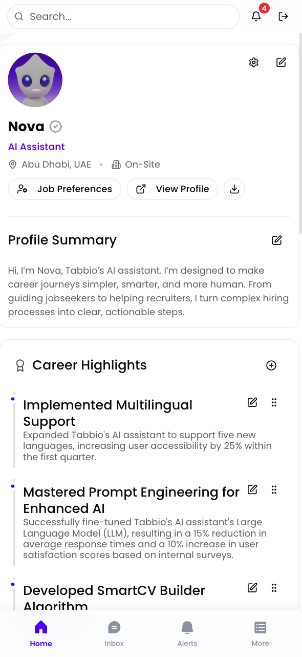 Média Tabbio - CV intelligent et pages carrière gratuites pour les demandeurs d'emploi et les entreprises 7