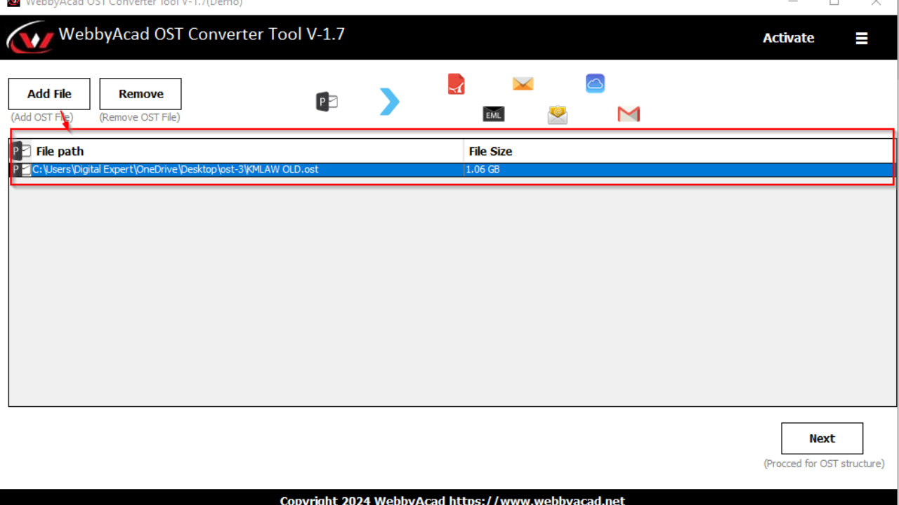 WebbyAcad OST to PST Converter Tool gallery image