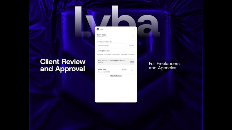 Lyba: The client review layer for Framer screenshot 1 (video preview)