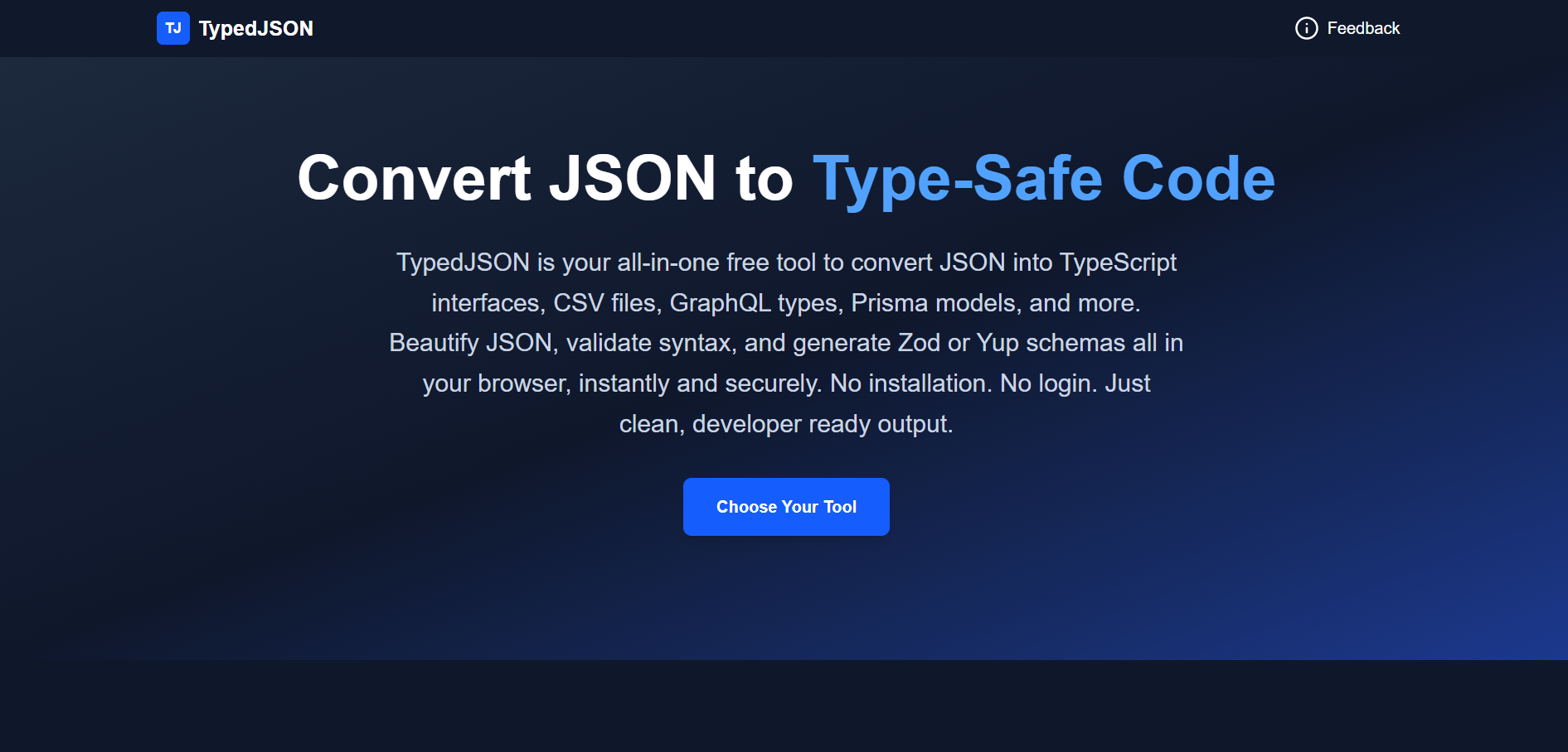 Typed JSON logo