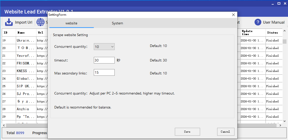 Website Lead Extractor - Screenshot 2 showing product features and functionality
