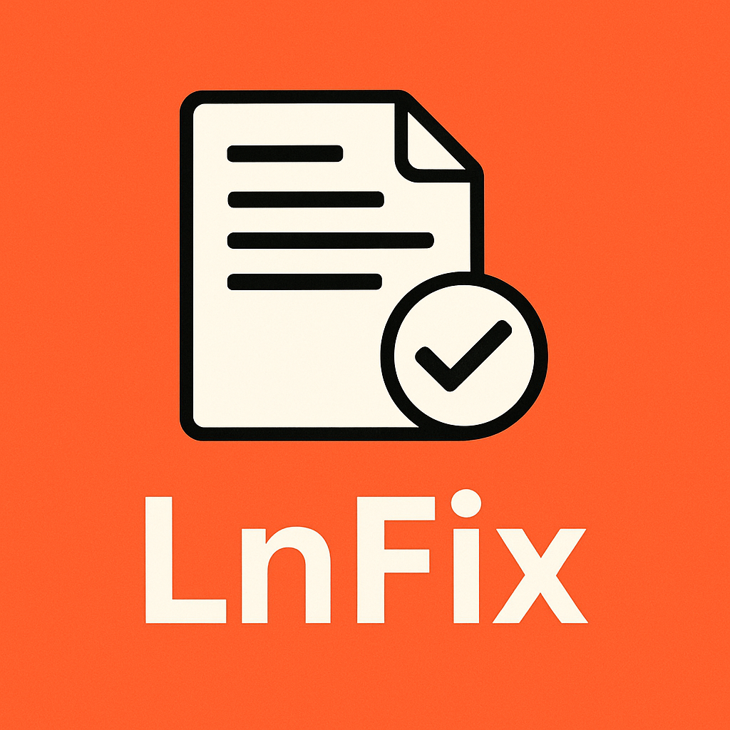 LnFix - Product Hunt launch logo and brand identity