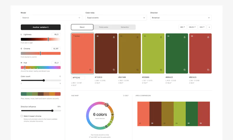 Color Studio — OKLCH palette tool screenshot 1