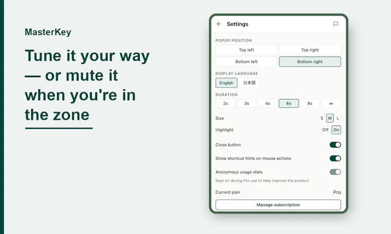 MasterKey — Shortcut coach for Sheets screenshot 4