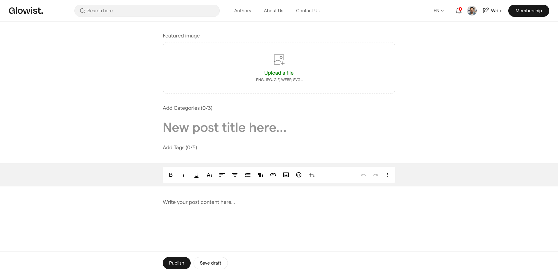 Glowist：博客网站模板html media 2
