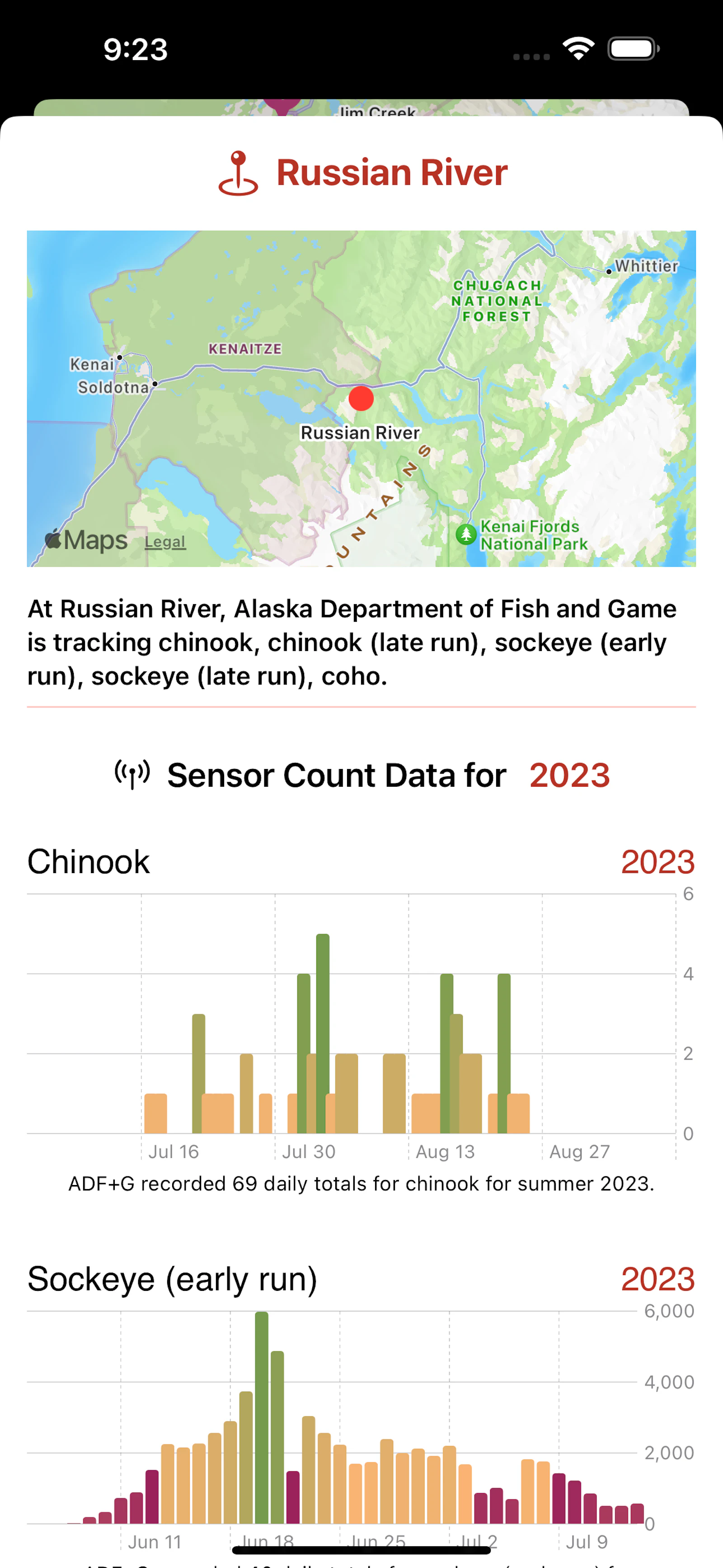 Salmon Finder App (3.0) screenshot 1