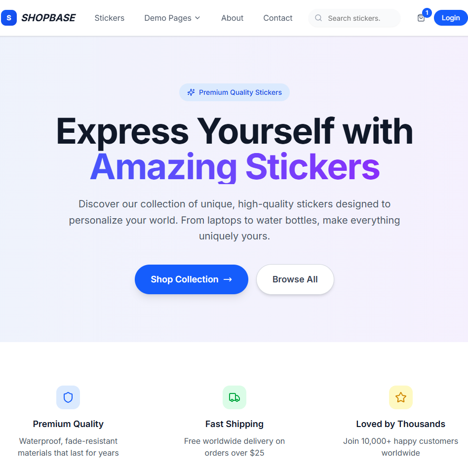 Shopbase next.js e-commerce chauffeur