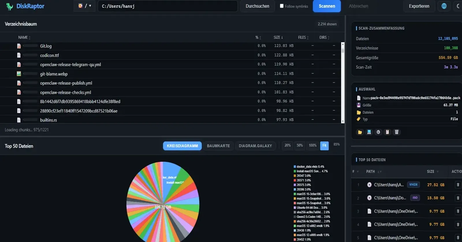 DiskRaptor Free Disk Space Analyzer screenshot 1