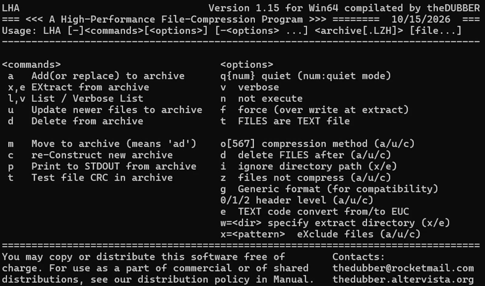 LHA for Win - Static Release (32/64-bit) screenshot 1