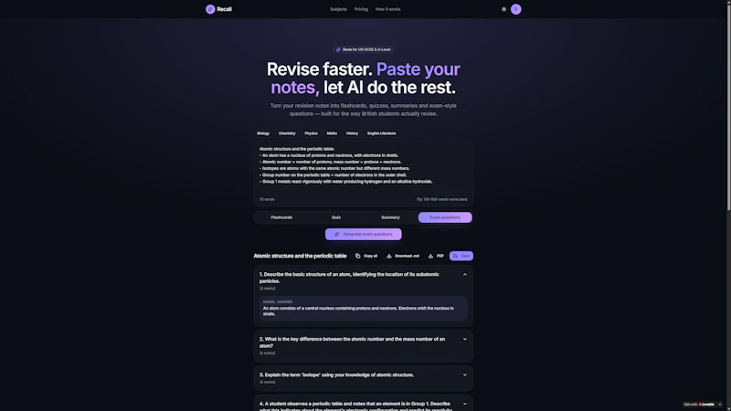 Recall Study screenshot 6