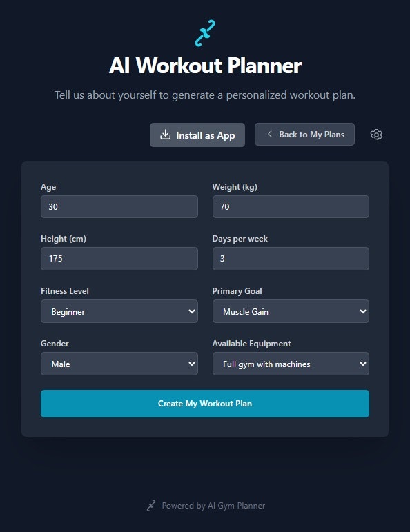 Personalized workout plan using AI media 1