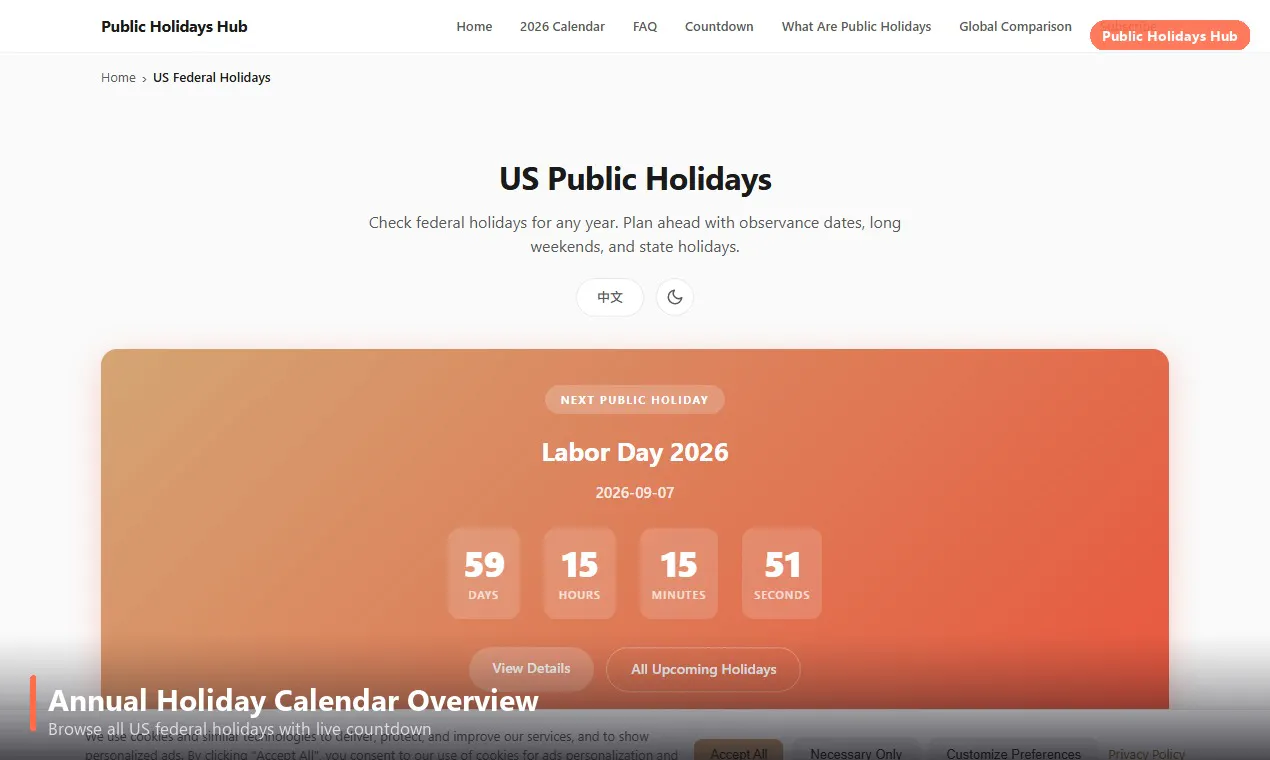Public Holidays Hub gallery image