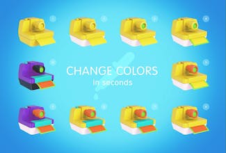 PSD Bright Travel Items Scene Generator gallery image