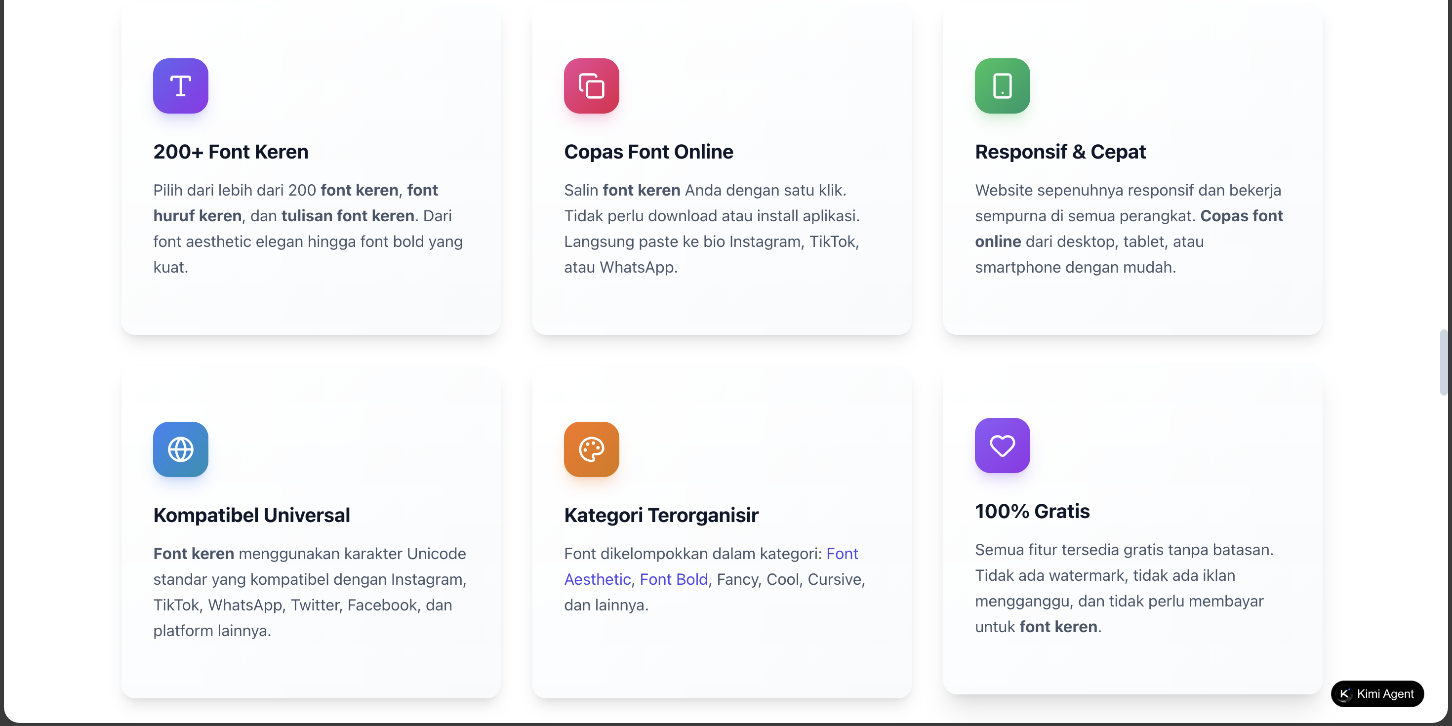 Font Keren - Screenshot 3 showing product features and functionality