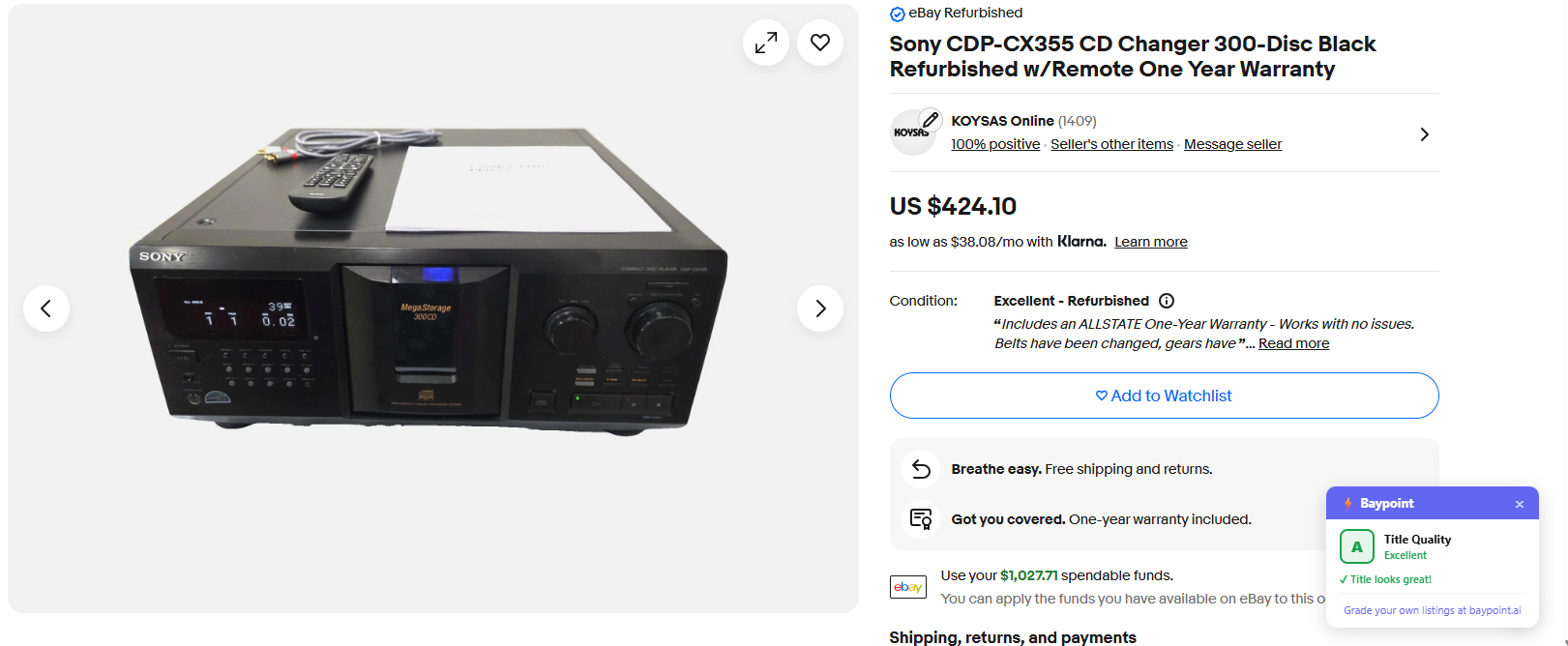 Baypoint ebay Listing Title Analyzer gallery image