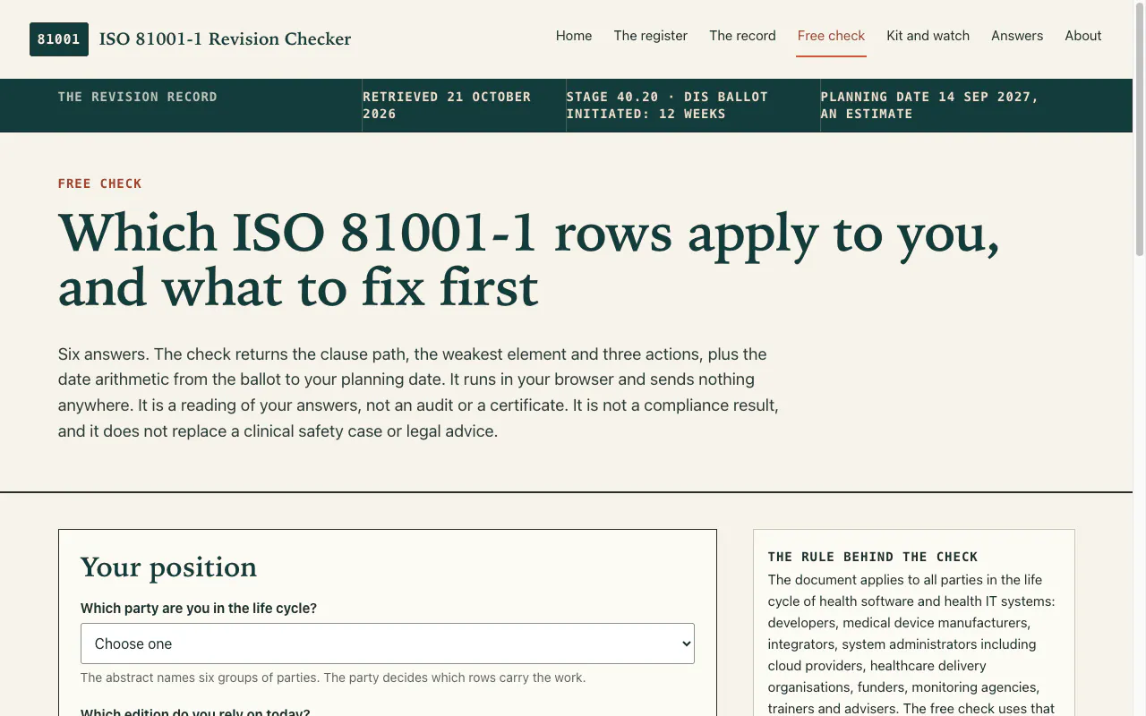 ISO 81001-1 Revision Checker gallery image