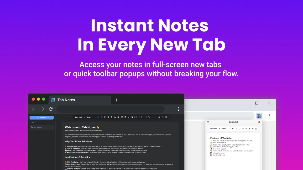 Tab Notes product