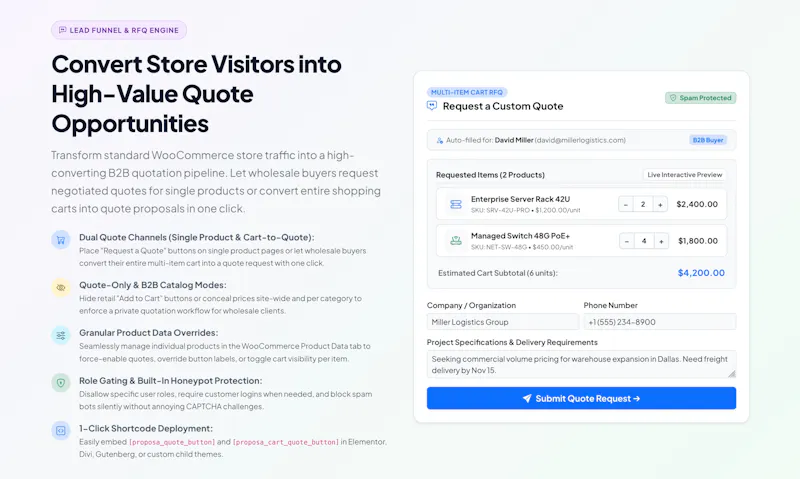 Proposa - B2B WooCommerce Extention screenshot 4