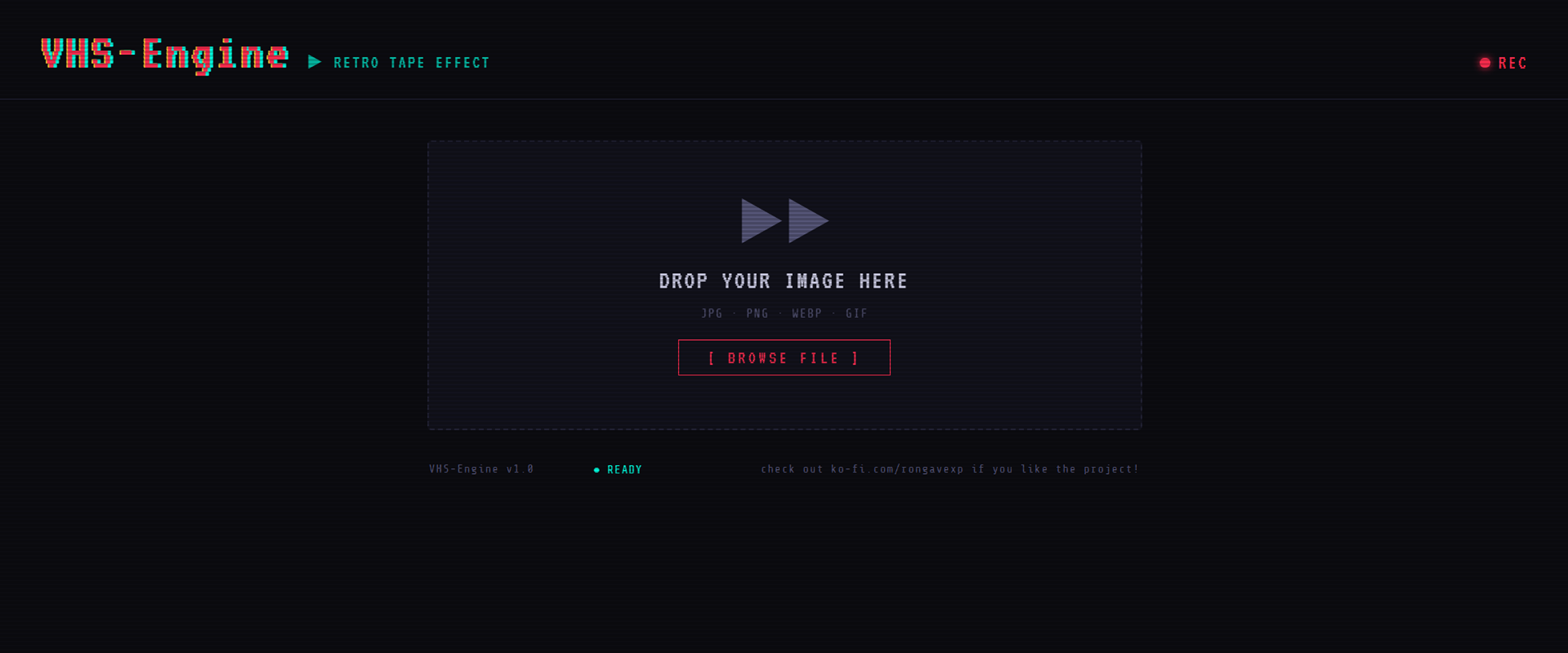 VHS Engine - Main product screenshot demonstrating key features and user interface