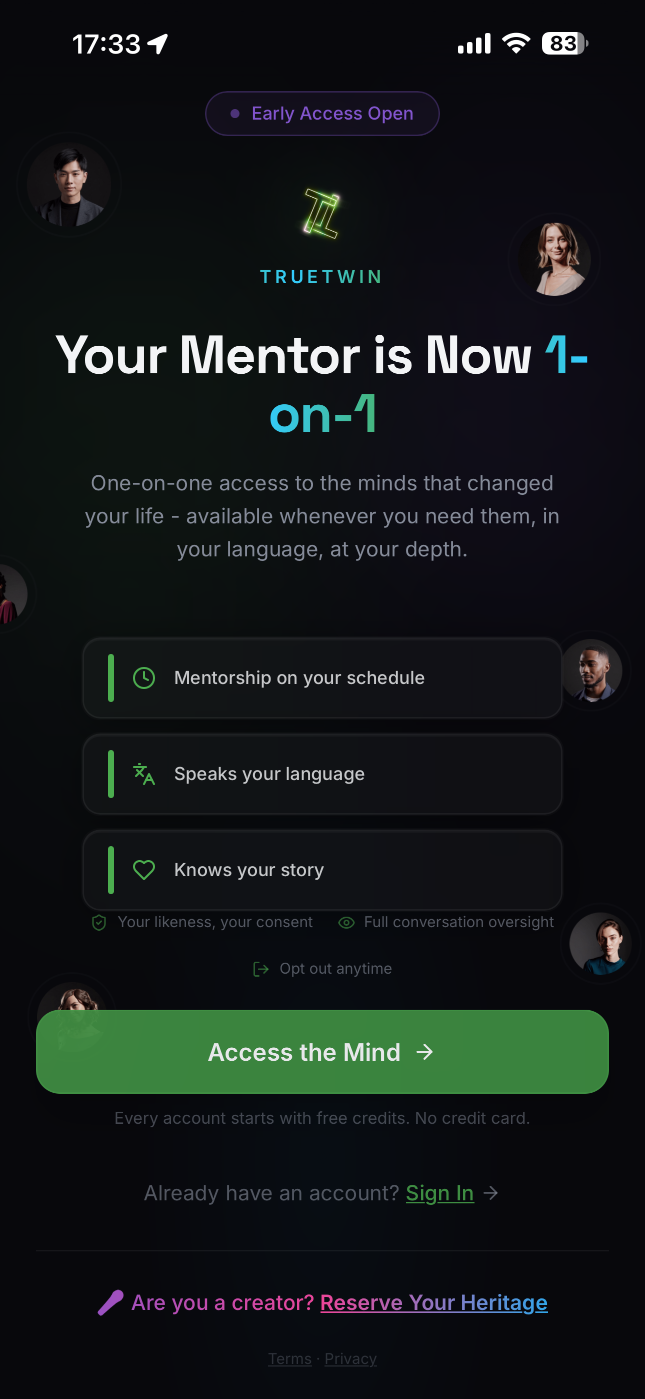 TrueTwin - Main product screenshot demonstrating key features and user interface