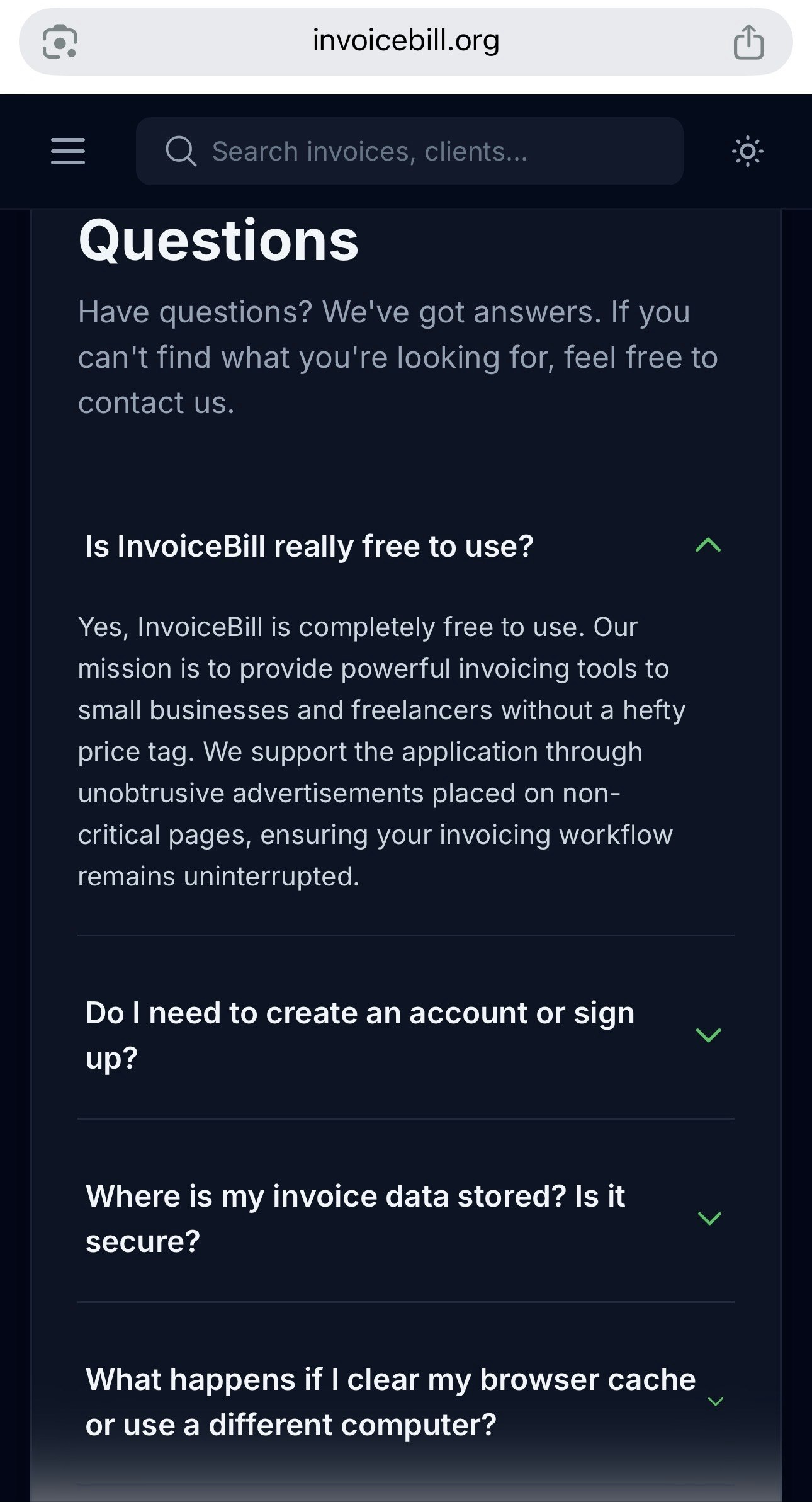 Free Invoice Generator (No Signup) - Screenshot 3 showing product features and functionality