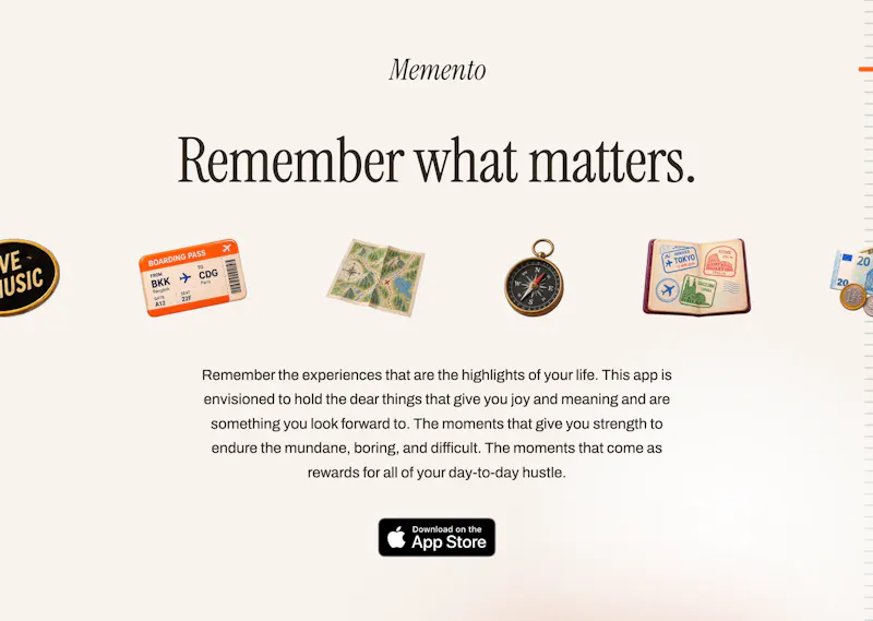 Memento screenshot 1