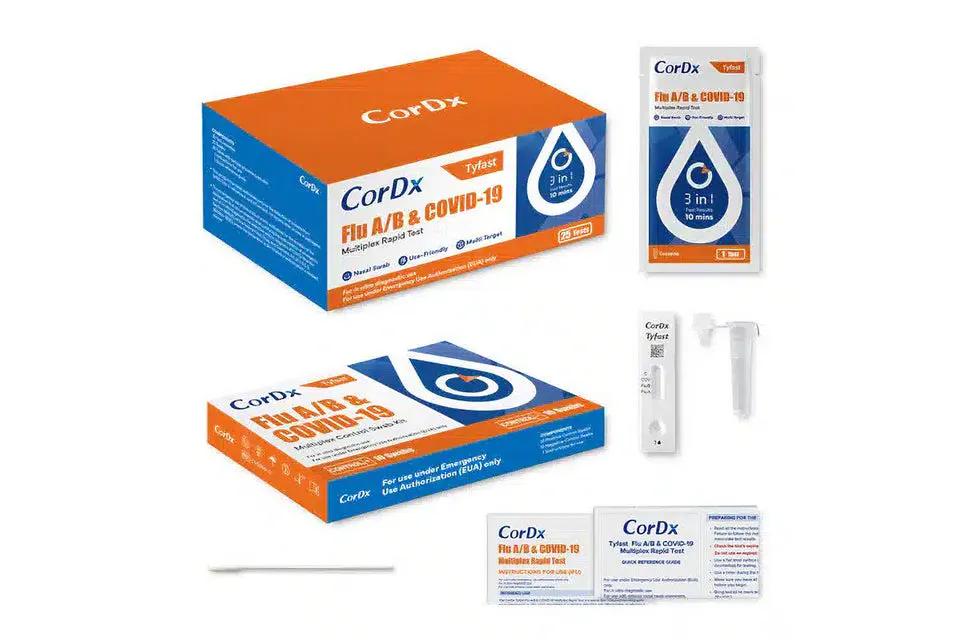 Banner del producto CorDx Tyfast Flu A+B Rapid Antigen Test