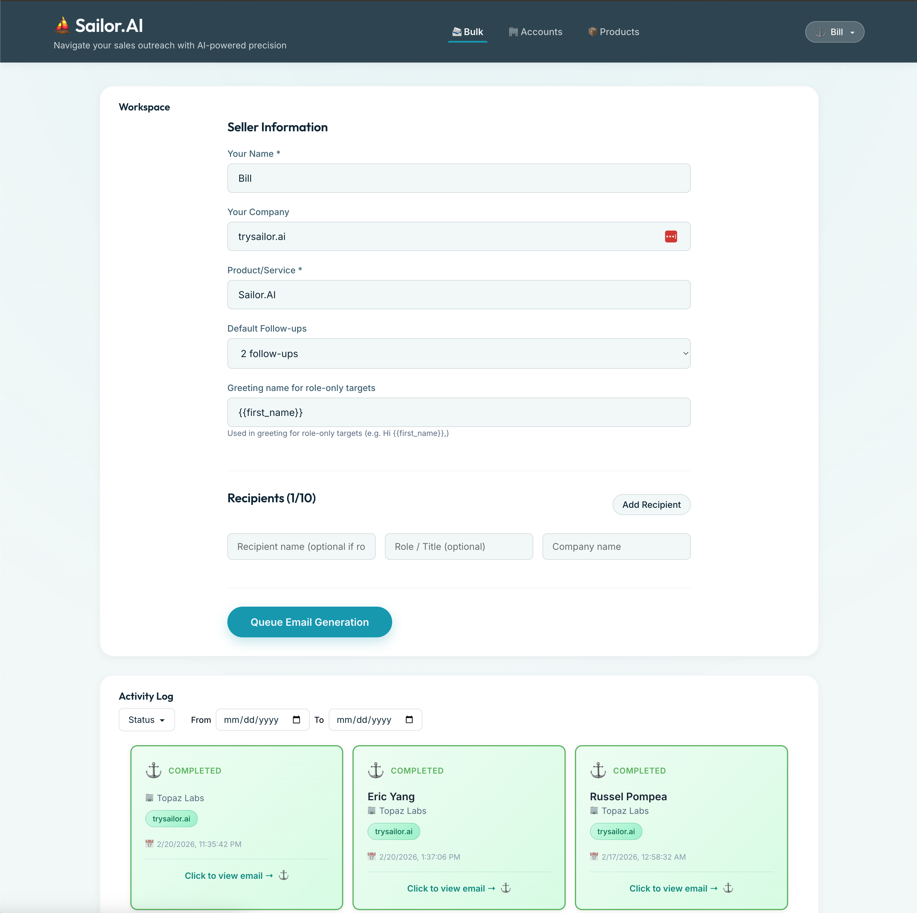 Sailor.ai - Screenshot 3 showing product features and functionality