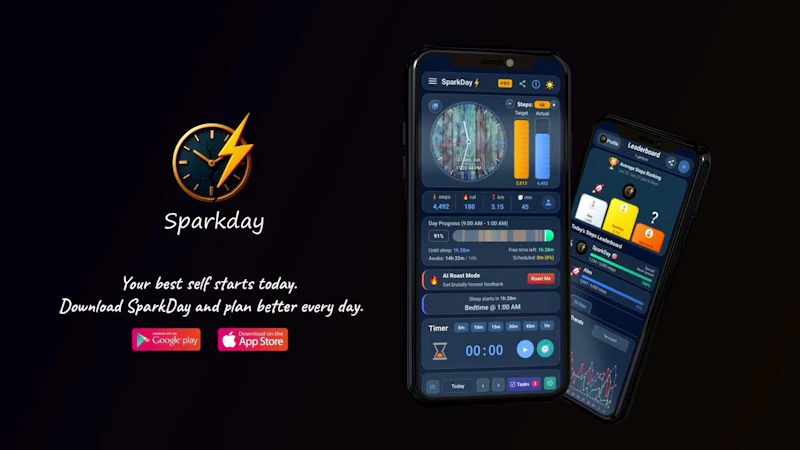 SparkDay - Daily Planner & Step Tracker screenshot 1 (video preview)