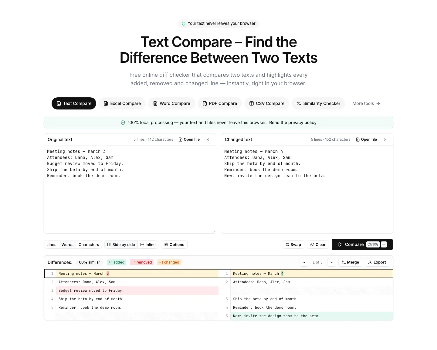 TextCompare gallery image