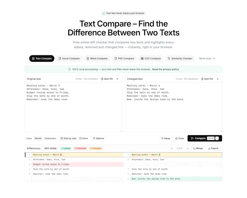 TextCompare screenshot 3