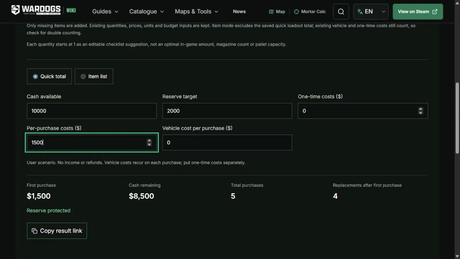 WARDOGS Wiki Player Tools screenshot 4
