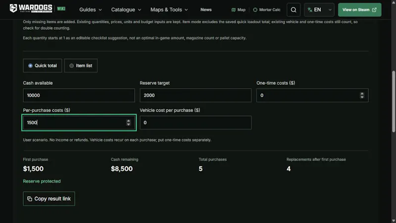 WARDOGS Wiki Player Tools screenshot 4