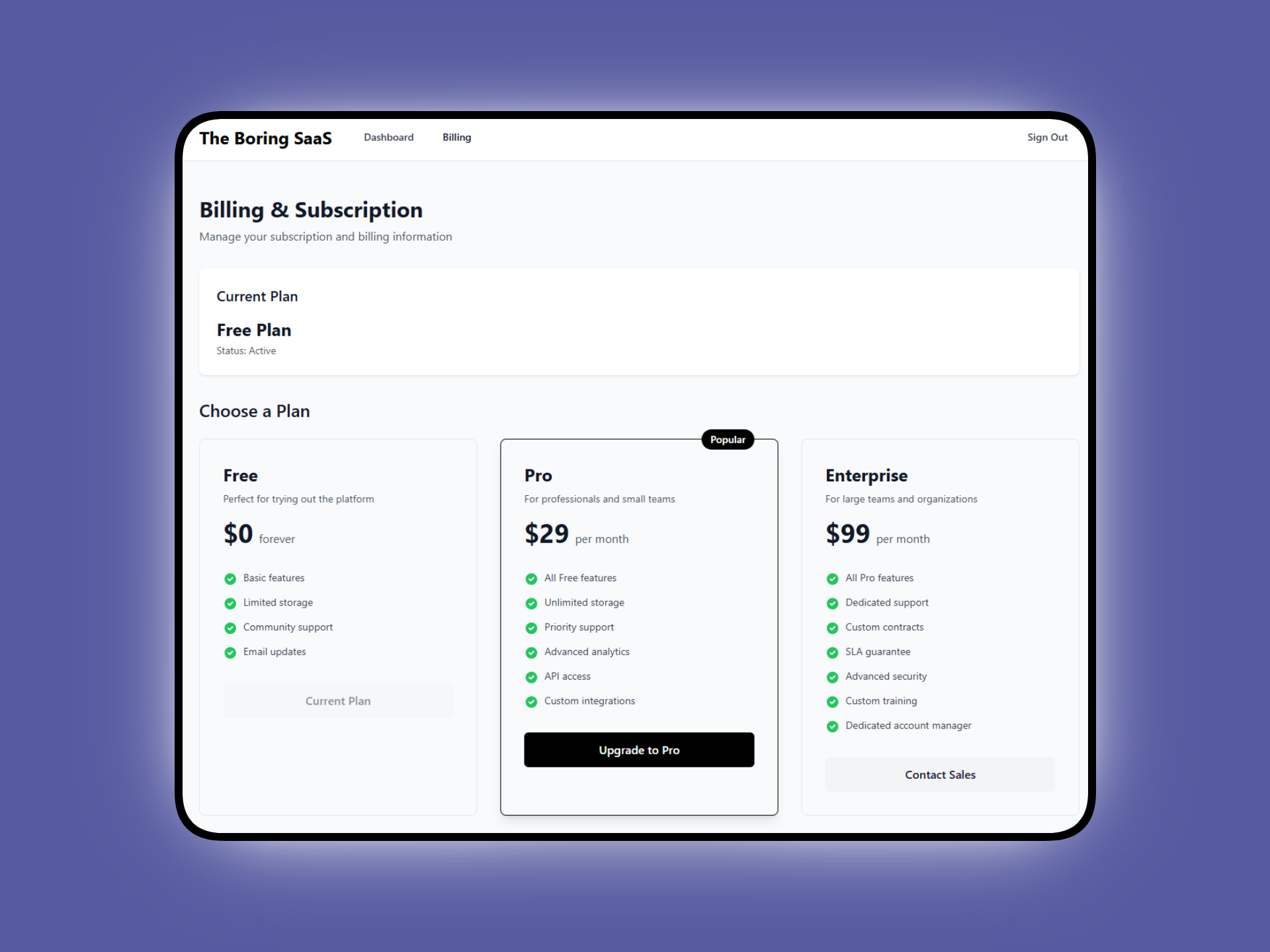 The Boring SaaS Starter Kit gallery image