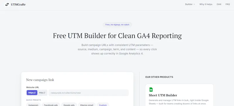 Free Campaign URL Generator screenshot 1