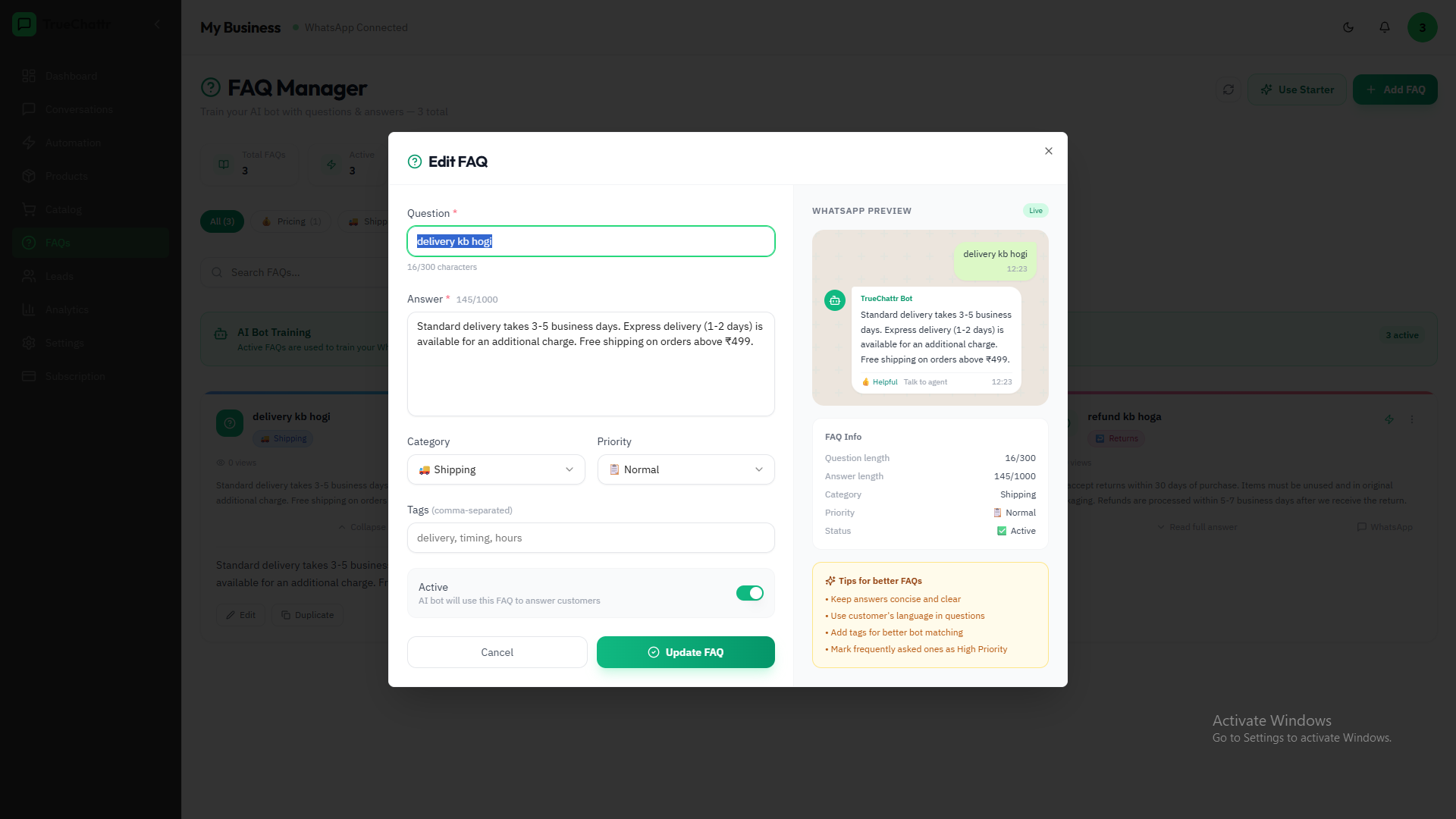 TrueChattr - Screenshot 2 showing product features and functionality