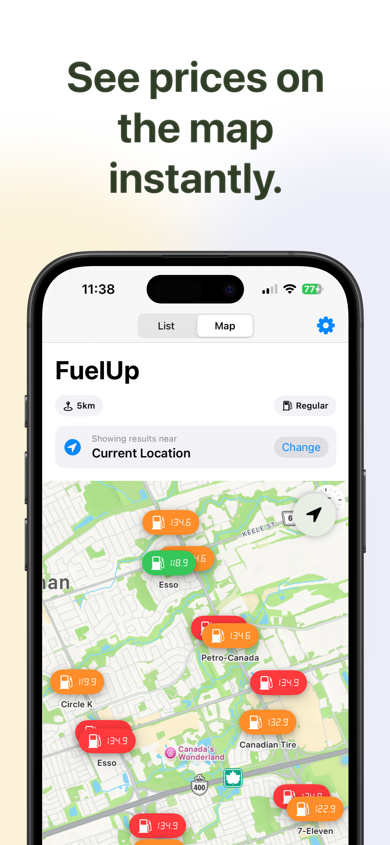 FuelUp - Find the Cheapest Gas & Save! - Screenshot 2 showing product features and functionality